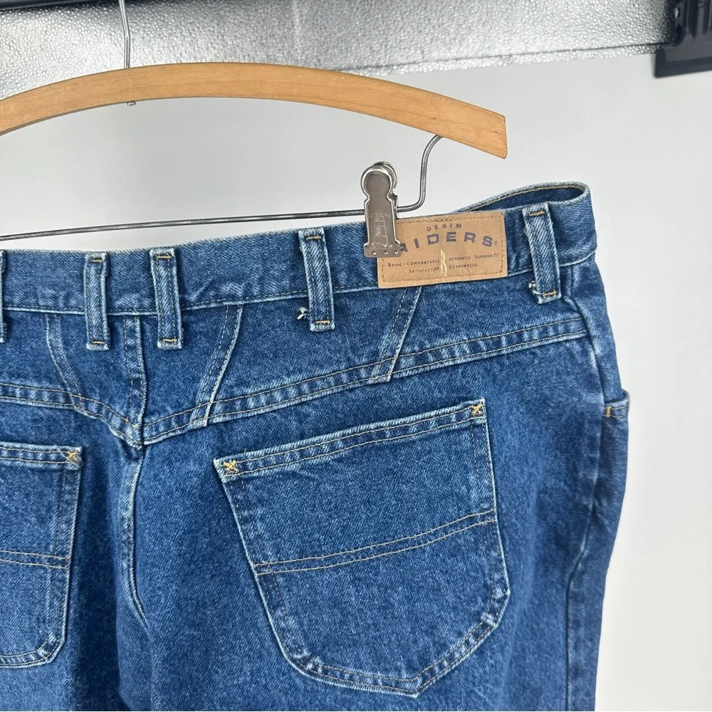 Vintage Riders by Lee Classic High-Rise‎ Blue Tapered Denim Mom Jeans 22W